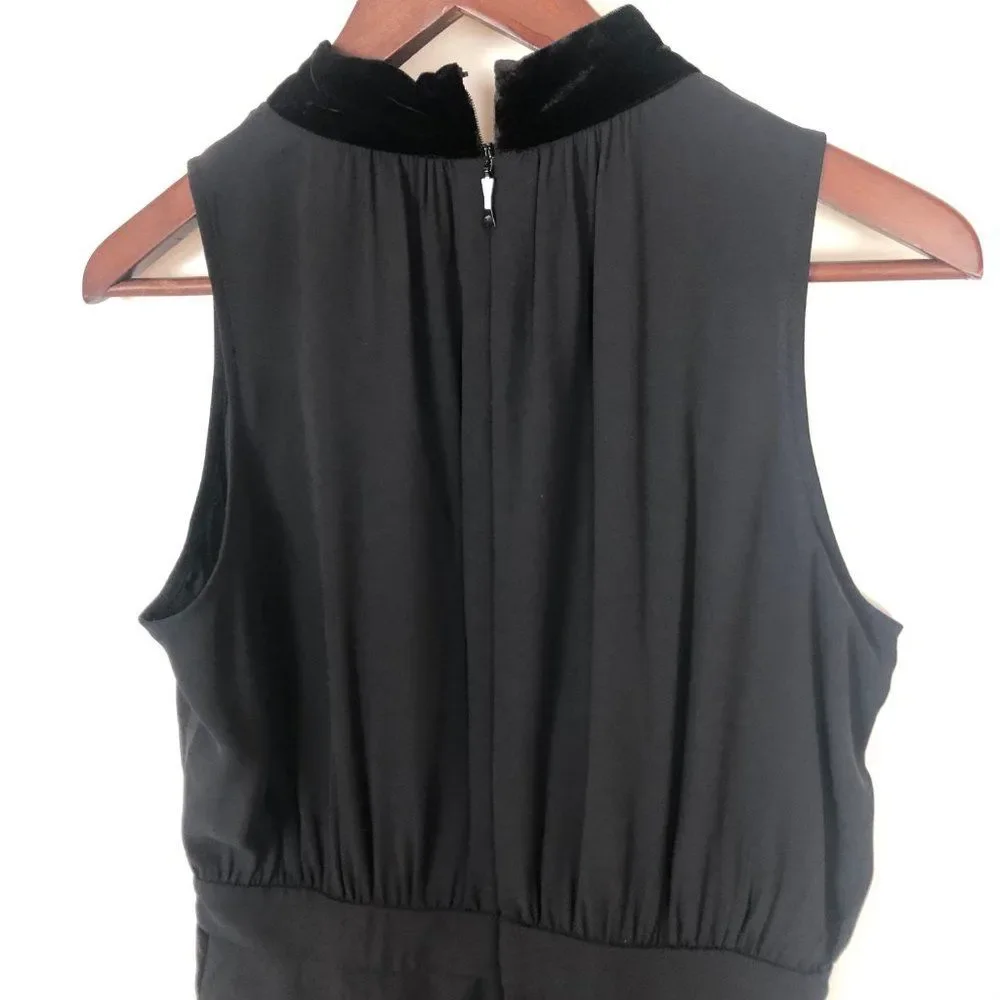 NWT Kate Spade Black Mixed Velvet Cropped Jumpsuit